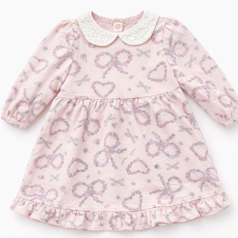 Sweet Floral Peter Pan Collar Dress for Toddler Girl (1–2 Years)
